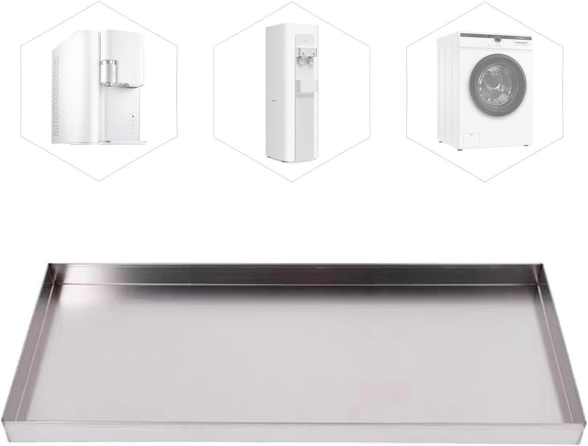 Wasmachine Lekbak - Opvangbak Waterbak - Vloeren Beschermen - Verhoogde Rand - 60x60x5 cm - Zilver — afbeelding 1