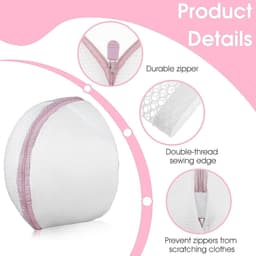 Waszak voor BH's - Roze - 22 x 19 cm - Duurzaam Polyester met Ritssluiting - Voor Ondergoed en Sokken — thumbnail 2