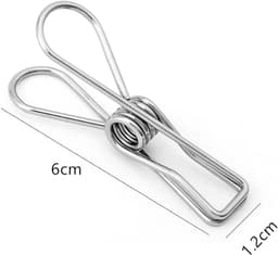 Metalen Wasknijpers - Kledingklemmen Pinnen - Kleding Drogen - Roestvrij Staal - 6 cm - Zilver — thumbnail 3