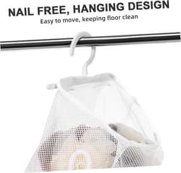 Wasknijperhouder - Opbergtas - Wasknijpers Organiseren - Ademende Mesh - 24.5x22cm - Wit — thumbnail 4