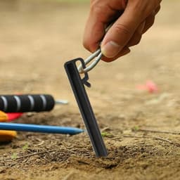 Grondanker - Zwart - 24,5 cm - Stevig Kunststof Grondpin met Haak - Voor Tuin en Camping — thumbnail 3