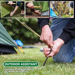 Grondanker - Zwart - 30 cm - Metalen Stalen Tentharingen met Haak - Voor Camping en Outdoor Gebruik — thumbnail 4