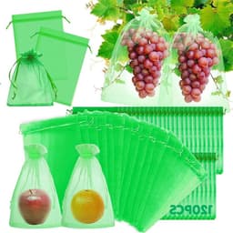 Beschermhoezen Fruit - Netzakjes Vruchten - Vruchten Beschermen - Ademend Materiaal - 120 Stuks - Groen — thumbnail 1