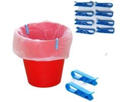 Afvalzak Clips - Prullenbak Houder - Keuken Organiseren - Antislip Ontwerp - 10 Stuks - Blauw