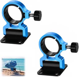 Parasolhouder voor balkon - Blauw - Aluminiumlegering - Inklapbare Klemmen voor Parasolstangen - Voor Buiten en Terras — thumbnail 1