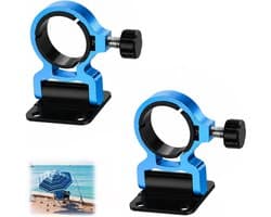 Parasolhouder voor balkon - Blauw - Aluminiumlegering - Inklapbare Klemmen voor Parasolstangen - Voor Buiten en Terras
