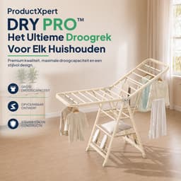 ProductXpert DryPro™ - Wasrek - Droogrek Inklapbaar - Opvouwbaar - 160 cm - Beige — thumbnail 1