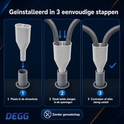 DEGG® Duo Afvoerpijp – Wasmachine en Droger op 1 Afvoer – Wit – Splitter — thumbnail 2