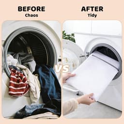 Waszakken, Ideaal voor Overhemden, Truien, Pantalons, Gordijnen, Beddengoed, 90 x 110 cm, Wasnet voor Wasmachine, Herbruikbare Waszak met Ritssluiting — thumbnail 2