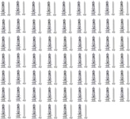 60 stuks zelfborende gipsplaatpluggen met 50 schroeven, constructie van verzinkt staal, zelftappend design, corrosiebestendig voor beton, gipsplaat, metselwerk (zilver-60) — thumbnail 1