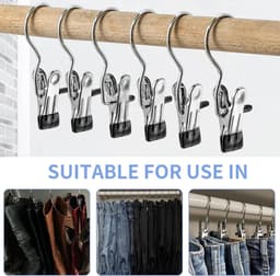 SnelShoppen - 20 Stuks RVS Kledingknijpers - Anti-slip Kleding Hangers - 360 Graden Draaibare Clips voor Broeken, Schoenen, Handdoeken - Metalen Klemm — thumbnail 5