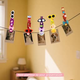 50 Set Cheer Pins Spirit Clips, Houten Cheer Wasknijpers voor Rugzakken Decoraties Inclusief Mini DIY Hars Eendjes Glazen Gekleurde Kralen Bogen voor Cheer Team Cadeaus — thumbnail 3