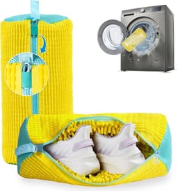 2 Stuks Waszak Schoenen - Schoenwaszak voor Wasmachine - Wasnet voor Schoenen - Waszakken voor Sneakers - Met Rits en Hangende Ring – 360° Uitgebreide Reiniging - Schoenwaszak voor Sport, Witte Schoenen — thumbnail 1