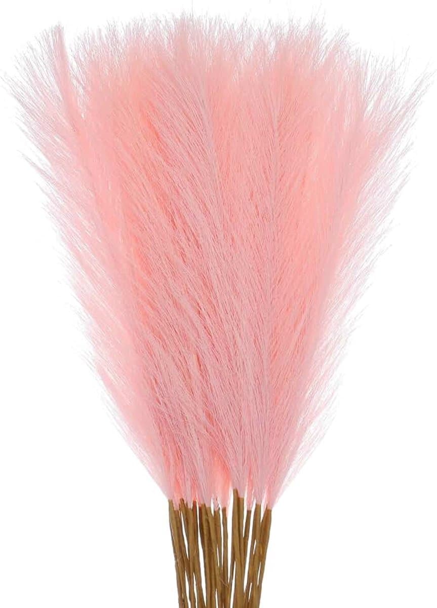 Kunstmatig pampasgras, 55 cm hoog, voor woonkamer, feest, muur, vaas, roze, 30 stuks — afbeelding 1