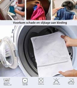 Waszakjes (5 stuks) voor Lingerie en Fijne Was - Geschikt voor Wasmachine - Met Rits - Wit — thumbnail 4