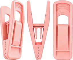 Set van 20 fluwelen kleerhangers, vingerbroekclips voor fluweelvlokken, kledingspelden (roze (kunststof)) — thumbnail 1