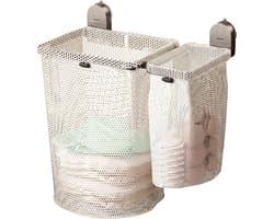 Zuignap Hangende Wasmand van Gaas - Opvouwbaar en Boorvrij - 45x27.8 cm - Geschikt voor Slaapkamer - Badkamer en Studentenkamer - Groot en Klein - Grijs