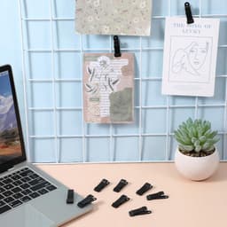 SnelShoppen - 12 Stuks Metal Clips Mini Klemmen 1.2 cm Zwarte Non-Slip Klemmen voor Gordijnen, Kleding, Foto's, Snacks en Creatieve Projecten — thumbnail 5