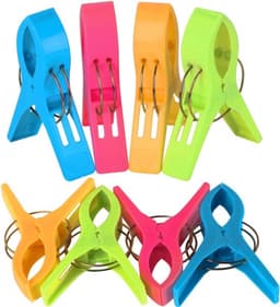 8 x Strandlaken knijpers in diverse kleuren - Ligstoel met metalen veren — thumbnail 3