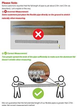PromoHome Flexibele Aluminium Ontluchter Ø 79mm x 2,5m - Niet-geïsoleerd - Voor HVAC Ventilatie - Incl. 2 RVS Klemmen — thumbnail 2