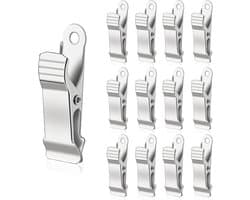 12 Stuks Mini Krokodillenclips van Metaal, 1/2 Inch Breed, Voor Creatieve Klussen, Foto's en Gordijnen (Zilver)