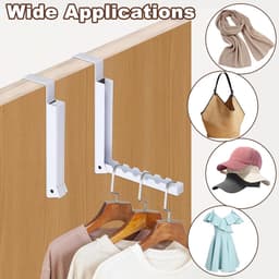 4 stuks over de deurhanger, vouwen over de deur kleding droogrek, opvouwbare hangende kapstok, opvouwbare draagbare - ShopVlot — thumbnail 3