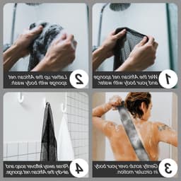 Langwerpige Bad Spons met Knopen, Afrikaanse Wasnet, Exfoliërende Douche Spons, Rug Scrubber, Huidverzachter, Rekbaar tot 160 cm, Ideaal voor Diepe Reiniging en Massage — thumbnail 3