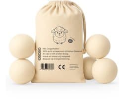 Drogerballen XL – 6 Stuks – Wasdrogerballen – Droogballen – Wasbol – Wasballen – Wasverzachter – 100% schapenwol – Herbruikbaar – Versnelt & Verzacht Was