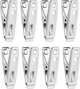 Wasknijpers - 40 Stuks - RVS - Kledinghaken - Fotoknijpers - Kaartknijpers - Handdoekhaken - Knijper - Handdoekklem - wasknijper - strandhanddoek Klem - klemmen met 1 cm openen - 5 cm - Zilver — thumbnail 3