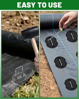 Omgoods - Set van 80 U-vormige Grondpinnen met Wasters voor Tuinbevestiging — thumbnail 3