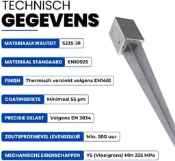 SnelShoppen - Posthouders met Spikes 71x71x750mm voor Tuin, Privacy Schermen en Hekken, Verzinkt Staal voor Stabiele Bevestiging — thumbnail 5
