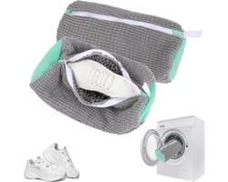 Set van 2 waszakken voor schoenen, optimale bescherming en reiniging, 360° schoonmaak voor alle soorten schoenen, met pluisfilter (grijs)