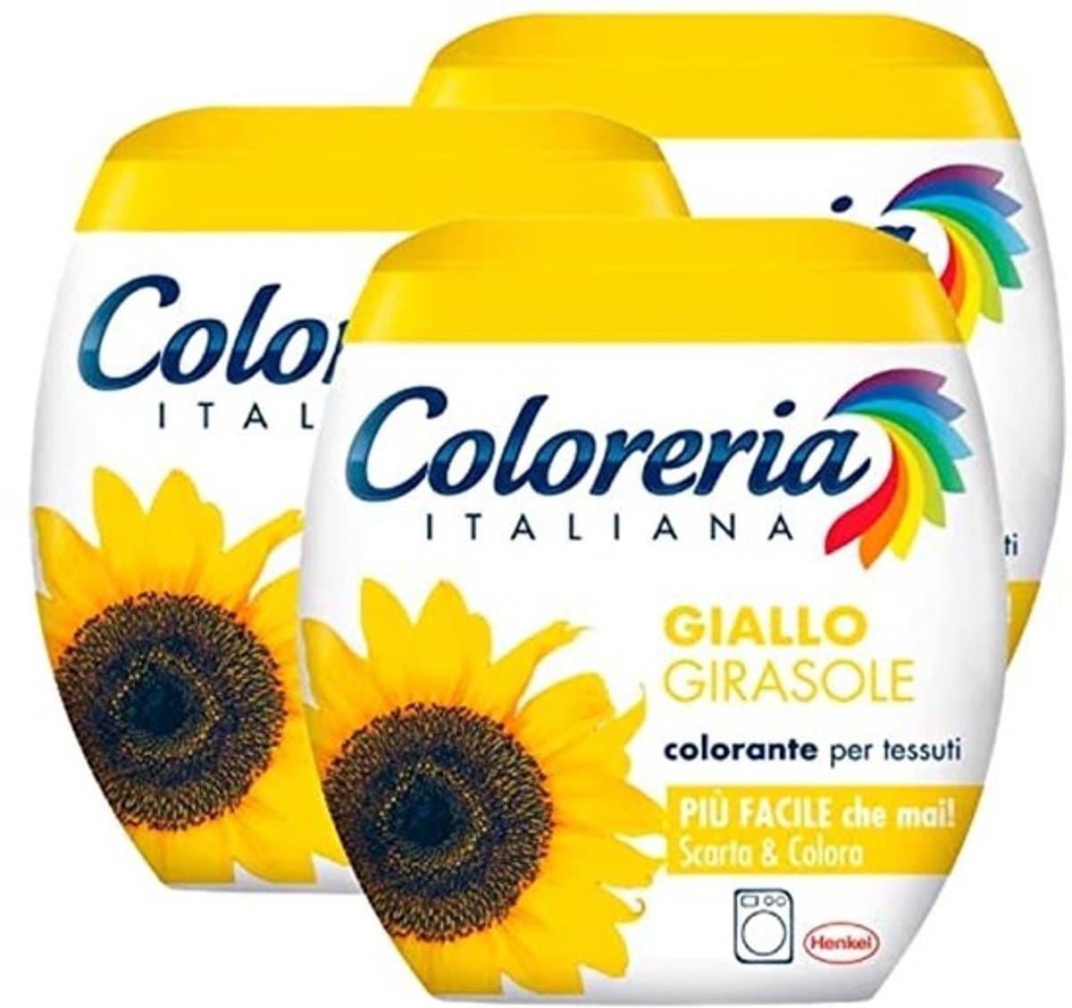 Textielverf voor wasmachine - Geel, Zonnebloem - All-in-One Formule - 3 Verpakkingen van 350 g — afbeelding 1