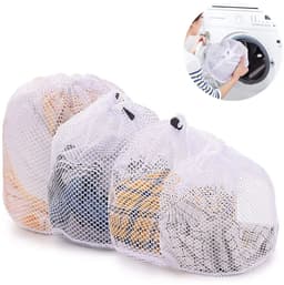 Deze vierdelige wasmachinezakkenset heeft een trekkoordsluiting en bevat wasnetjes, kleding, ondergoed, sokken, kousen, enz. — thumbnail 1