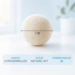 La Elysian Drogerballen - 6 Wasdrogerballen - 100% Schapenwol - Droogballen met Opbergzak — thumbnail 4