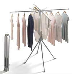 Clothes Drying Rack - opvouwbaar, draaibaar octopus-ontwerp hangend drogen - voor balkon en binnenshuis - grijs geüpgraded — thumbnail 1