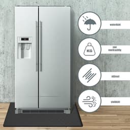 QIN® Lekbak Wasmachine - Lekbak - Anti Trillingsmat Wasmachine - Lekbak Wasmachine - Lekbak Wasmachine Universeel - Zwart - 60cm x 60cm x 2cm — thumbnail 5