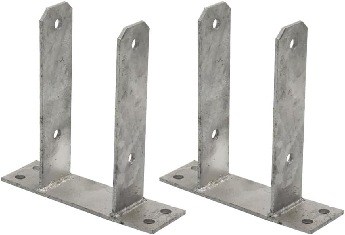 Paalanker U-vorm - Grondanker Verzinkt - Houten Constructies - Corrosiebestendig Staal - 7 cm Paaldikte - Grijs — afbeelding 1