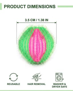 Wasballen 3,5 cm - gemengde kleuren - dierenharen verwijdering - effectief in was en droger - m-winkel — thumbnail 1