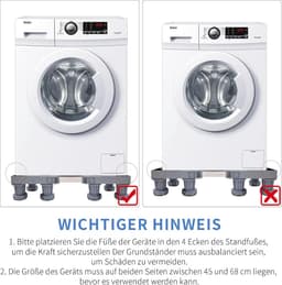Wasmachine Onderstel - Apparaat Verhoger - Apparaten Plaatsen - Verstelbaar & Stevig - 45-68 cm - Grijs — thumbnail 5