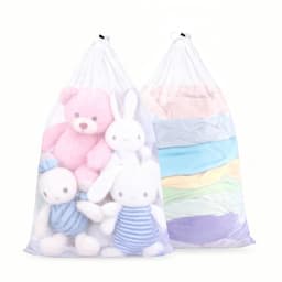 Dailygoods - Set van 2 zakken voor het wassen met trekkoord, duurzaam, slijtvast, anti-klitten, anti-beschadiging, geschikt voor wasmachine, wasmand, schoenwaszak, waszak — thumbnail 1