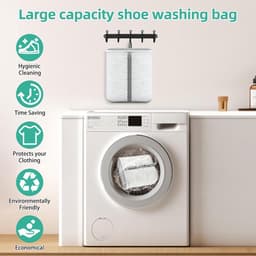 Thijox - Schoenwaszak XL 2-in-1 Waszak voor Sneakers en Schoenen met Reiningsvak voor Zolen, Wit, Versterkte Ritssluiting, Geschikt voor Wasmachine — thumbnail 3