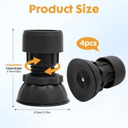 Dailygoods- Trillingsdemper 4 Stuks - Antivibratie Voetjes - Verstelbaar 10-12 cm - Draagkracht 200 kg - Duurzaam PP + TPU - Slipbescherming - Wasmachinevoetjes — thumbnail 5