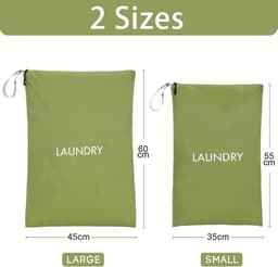 SnelShoppen - 2 Pack Waterdichte Vouwbare Waszakken, Grote Opbergtassen voor Vuile Kleding, Ideaal voor Thuis en Reizen, Scheurbestendig Materiaal, 60 — thumbnail 5