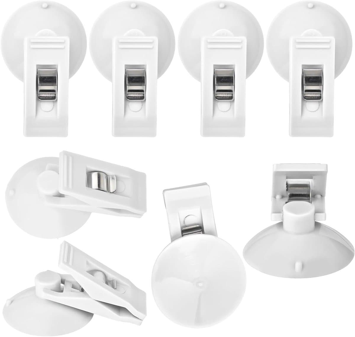 Zuignap Clips - Zuignap Klemmen - Lichte Voorwerpen Vasthouden - Sterke Zuigkracht - 8 stuks - Wit — afbeelding 1