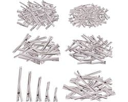 Haarspeldjes Krokodil - Enkele Prong Clips - Haar Styling - Roestbestendig Metaal - 270 Stuks - Zilver