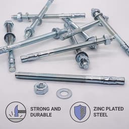 Wigankers M10 x 150 mm - Boutanker Betonnen plug - Muurbevestiging - Zelfuitzettend mechanisme - 20 stuks - Zilver — thumbnail 4