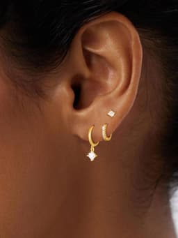 oorbellenset - zilveren oorbellen voor dames 3 stuks oorbellen sets voor meervoudige piercings meisjes verjaardagscadeaus zacht juweel voor vriendin vrouw moeder kerstkousenvulling — thumbnail 2