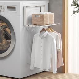 Magnetische Wasmachine Organizer - Wasmachine Plank - Ruimte Organiseren - Verstelbare Dubbellaags - 90-65x225x235cm - Zwart — thumbnail 5