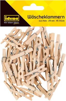 Houten Knijpers - Mini Clips - Knutselen Decoratie - Natuurlijk Hout - 90 Stuks - Beige — thumbnail 5